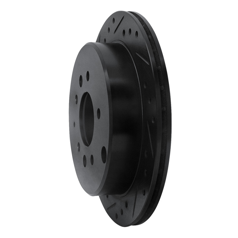 Mazda 929 Brake Rotor (1) - Rear Left - R1 Concepts - Drilled & Slotted - Black - `92-`06